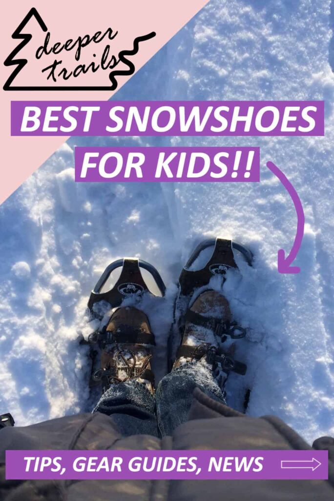 Snowshoes on a child