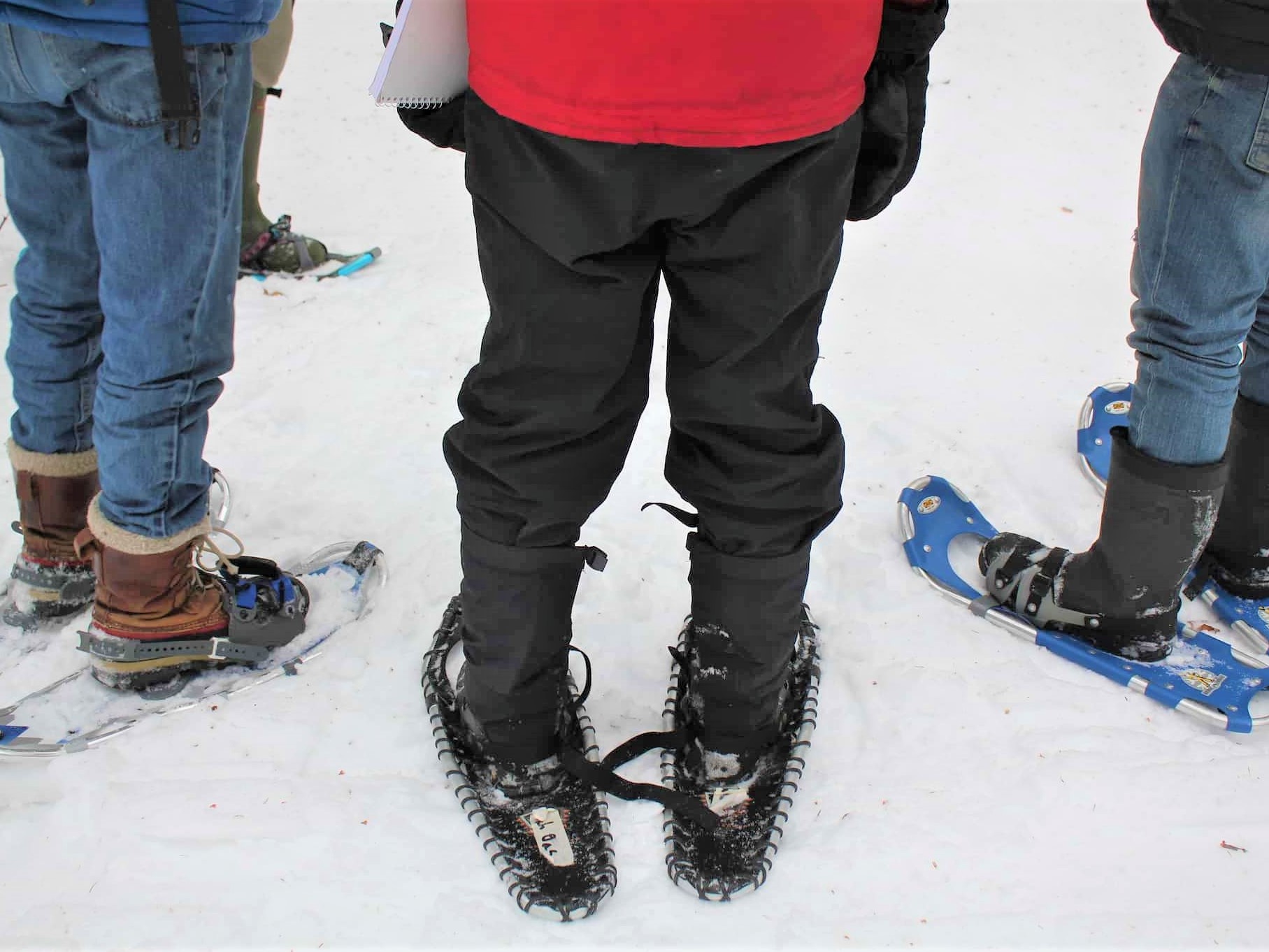 can I wear jeans while snowshoeing