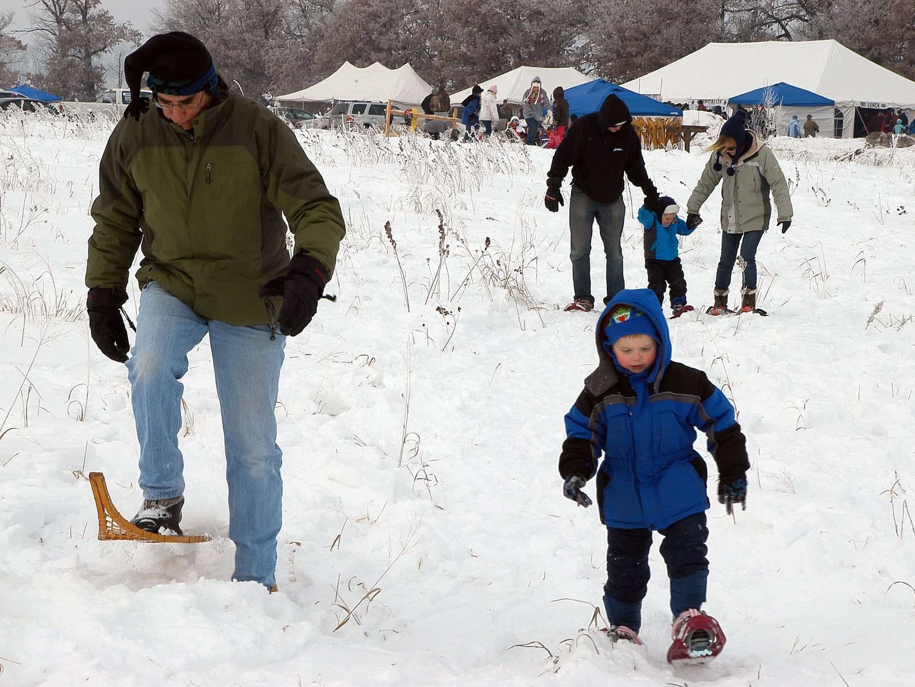 snowshoeing as a family